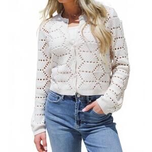 NEW Z SUPPLY rosalyn crewneck cardigan in crystal